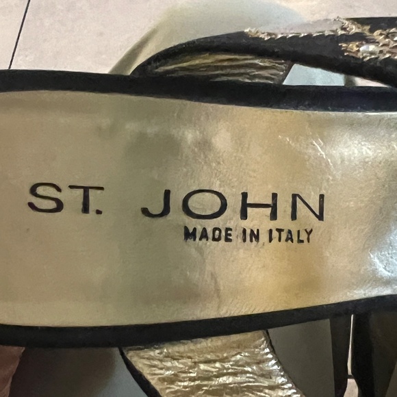 VTG*New-ST.John Satin Embellished Heeled Sandals Slip on Sandals/heels~Size:8~ - Picture 8 of 14